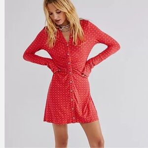 Free People Shayla Mini Long Sleeve Dress